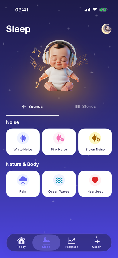 Yorix sleep sounds library with bedtime sounds